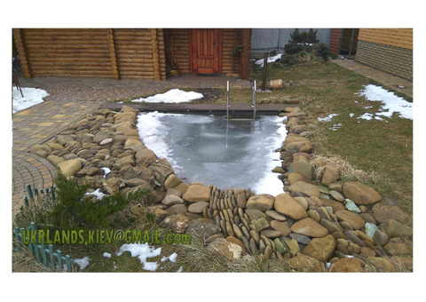 Купальне Озеро Декоративні водойми, пруд с водопадом, рибалка в подвірї 